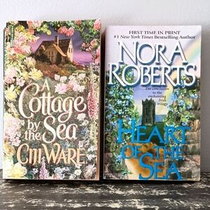 Two Books Cottage by the Sea by Ciji Ware, Heart of the Sea by Nora Roberts
